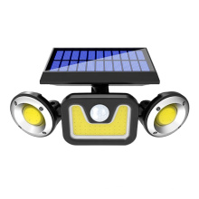 Outdoor Wall With Sensor Three Heads Solar Powered PIR 3 Head Security Lights Waterproof Light Motion Sensor Solar Light